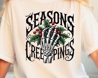 Seasons Creepings Svg, Gothmas Png, Creepy Christmas Svg, Spooky Christmas SVG, Halloween Christmas SVG, Gothmas Svg, Goth Christmas Png