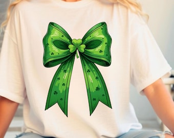 Coquette Patrick's Day Bow Png, Shramrock Lucky Bow Png, Irish Patrick Day Shirt Design, Lucky Shamrock png, St.Patrick's Day png, Lucky png