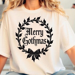 Merry Gothmas Svg, Merry Gothmas Png, Creepy Christmas Svg, Spooky Christmas SVG, Halloween Christmas SVG, Gothmas Svg, Goth Christmas Png