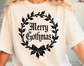 Merry Gothmas Svg, Merry Gothmas Png, Creepy Christmas Svg, Spooky Christmas SVG, Halloween Christmas SVG, Gothmas Svg, Goth Christmas Png