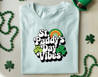 St. Paddy's Day Vibes png, Retro St Patrick's Day PNG, Groovy Irish PNG, Lucky Sublimation PNG, Shamrock PNG, Vintage Irish Shirt