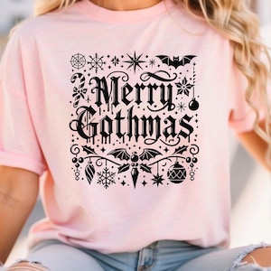 Merry Gothmas Svg, Merry Gothmas Png, Creepy Christmas Svg, Spooky Christmas SVG, Halloween Christmas SVG, Gothmas Svg, Goth Christmas Png