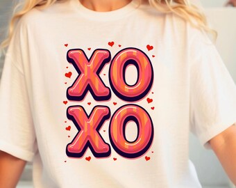 Hugs and Kisses SVG PNG PDF, Xoxo Svg, Heart Svg, Valentines Svg, Love Svg, Valentine Shirt Svg, Hello Valentine Shirt, Valentine's Day Svg