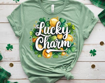 Lucky Charm png, St Patrick’s Day Sublimation, Shamrock PNG, Lucky Clover PNG, Green Glitter PNG, Irish Shirt Design, Digital Download