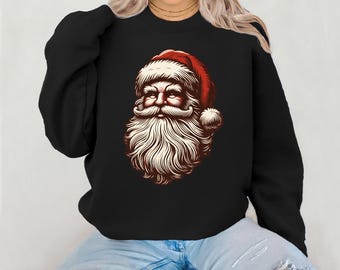 Santa Claus PNG, Christmas Santa png, Funny Christmas Hoodie png, Retro Santa png, Vintage Santa Claus PNG, T Shirt Design