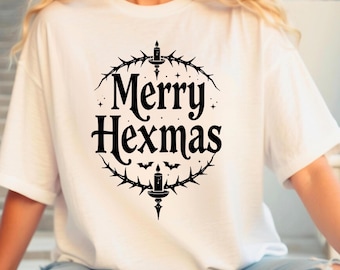 Frohe Hexmas svg, frohe Gothmas Png, gruselige Weihnacht-Svg, gruselige Weihnachten SVG, Halloween Weihnachten SVG, Gothmas svg, Goth Weihnachten Png