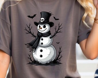 Goth snögubbe svg, merry gothmas png, läskig jul svg, läskig jul svg, Halloween jul svg, gothmas svg, goth jul png