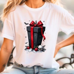 Goth Christmas Gift PNG, Merry Gothmas Png, Creepy Christmas png, Spooky Christmas, Halloween Christmas png, Gothmas png, Goth Christmas