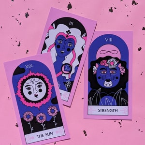 Tarot Card Bookmarks - The Empress, Strength, The Sun