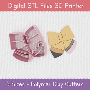 Bow Pencil Digital STL Cutter for Polymer Clay - Bow stl Cutter - Back to School STL - Not Physical Item