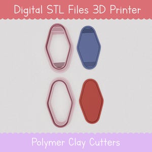 Digital Motel Keychain Bookmarks STL Cutter for Polymer Clay - Travel lovers STLs - Hotel Item STL Not Physical Item