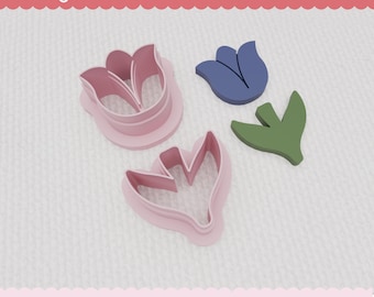 Tulip 2 Stück STL Cutter für Polymer Clay - Blumen STL Cutter - Natur STL - Nicht Physischer Artikel