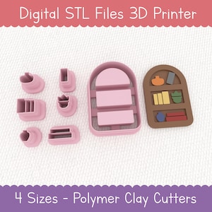 Digital Bookshelf STL Cutter for Polymer Clay - Book lovers STLs - Reading STL Not Physical Item