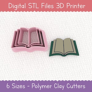 Digital Open Book STL Part 1 Cutter for Polymer Clay - Book lovers STL - Reading STL - Pages - Celebration - Not Physical Item
