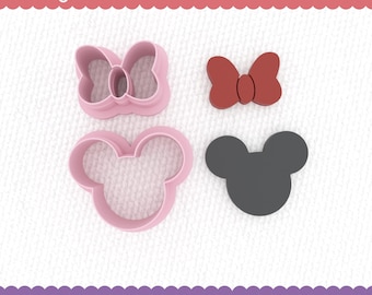 Mouse with Bow STL Cutter for Polymer Clay - Animal STL - Not Physical Item