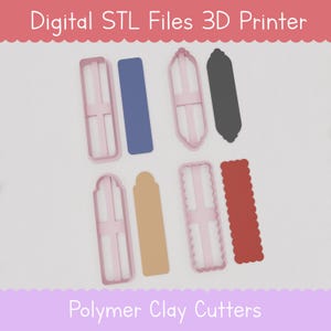 Digital Bookmarks STL Cutter for Polymer Clay - Book lovers STLs - Reading STL Not Physical Item