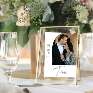 Wedding Table Numbers, Printable Photo Table Numbers, Editable Table Number Template, Table Number Signs, Wedding Reception Signs, Wedding