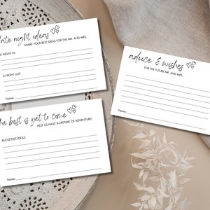 Rat und Wunschkarten Bundle-Vorlage | Date Night Ideen Karten | Brautparty Spiele | 3 Hinweise für die Braut | Braut Vorlage zum Ausdrucken
