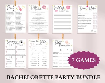 Bachelorette Party Games Bundle, 7 Printable Games (PDF)