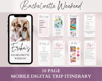 Mobile Bachelorette Itinerary Template, Girls Weekend Trip Plan (Canva, Digital Download)