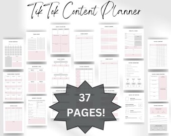 TikTok Content Planner, Social Media Strategy Guide (PDF Printable)