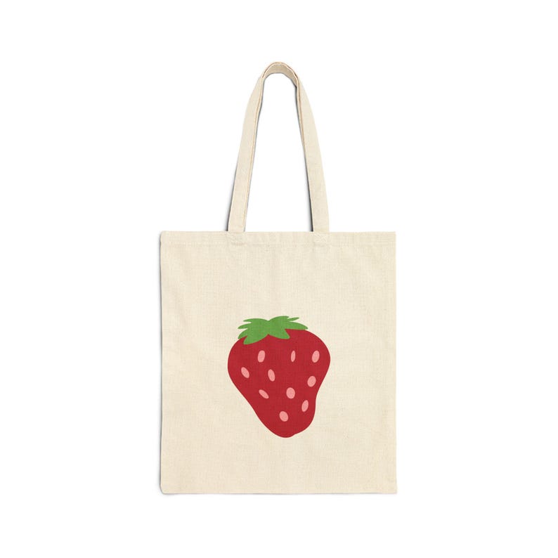 Heart of Strawberries Round Canvas Tote Bag main image 1