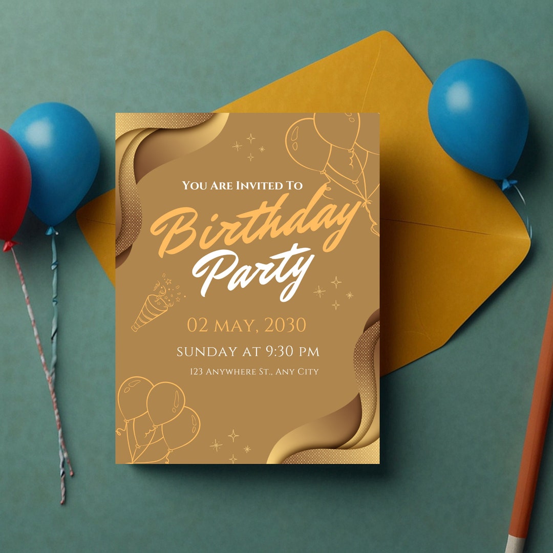 Floral Birthday Invites Party Invitations Customized Cards Birthday ...