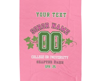 Fully Personalized Sorority Line Blanket - Velveteen Plush Blanket