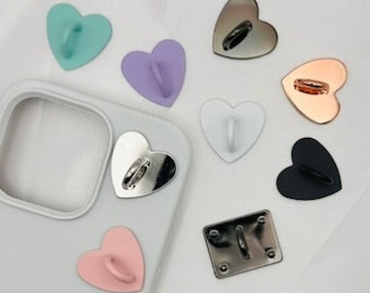 Phone Charm Adhesive Attachment Loop Hook in Heart Style, New Colors!