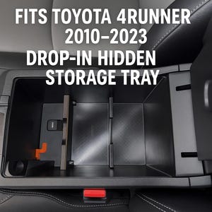 Toyota 4Runner dold konsolbricka 2010-2023 Drop-in-organisatör dold förvaringsfack utan borrinsats passar alla utrustningsnivåer