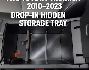 Toyota 4Runner Hidden Console Tray 2010-2023 Drop In Organizer Stealth Storage Compartment No Drill Insert Fits All Trims