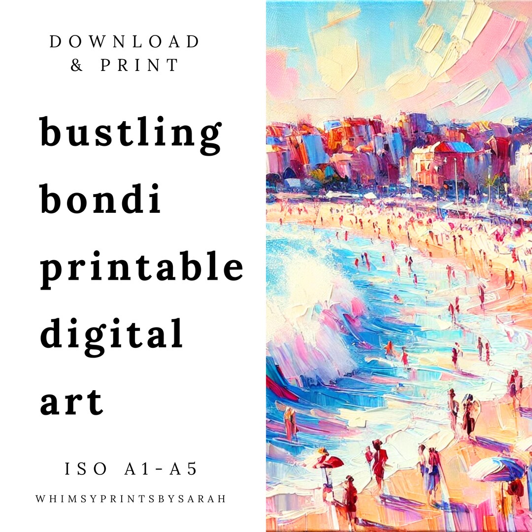 Bustling Bondi Highresolution Printable Art Impressionist Style Modern