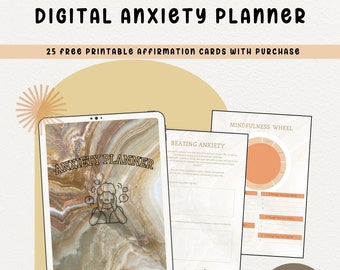 Angst bewältigen, auslösende Ereignisse erkennen, achtsame Techniken üben, Angstplaner 2025, Tagesplaner, Wochenplaner, GoodNotes Planner-Ipad