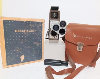 1950s Bell & Howell 252 8mm Movie Camera With Original Case/bag