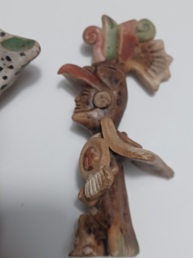 Mayan Clay Warrior Whistle Figurines Etsy