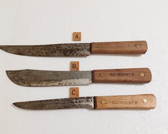 Lot of Three Vintage, " Old Hickory", Kitchen Knives