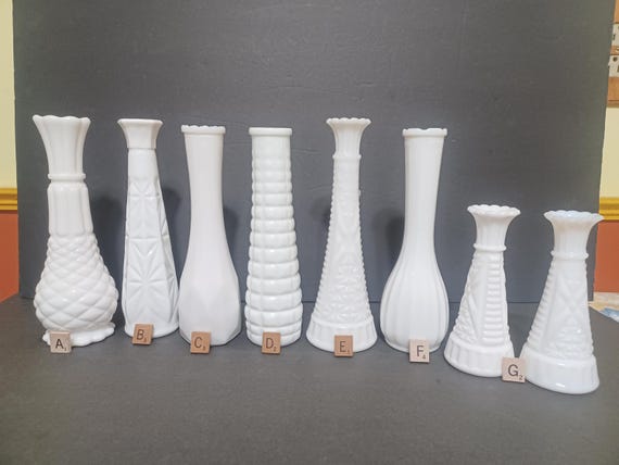 Vintage Milk Glass Vases – Choice of Styles