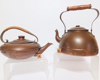 Vintage Copper, Teapots / Kettles, Two to Chose from.