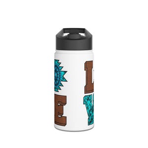 Stainless Steel Water Bottle with Love Vibes,