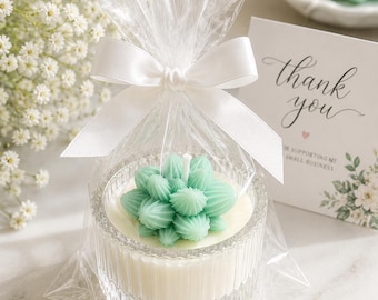 Velas con aroma a suculentas, recuerdos personalizados para bautizos, recuerdos para baby showers, regalos de comunión, velas de cera de soja, vela perfumada de 28 g (1 oz).