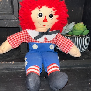 Vintage Raggedy Andy Cloth Rag Doll Hasbro Softies