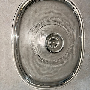 Alleen deksel van Pyrex helder glas, geribbeld, ovaal DC 1,5 C