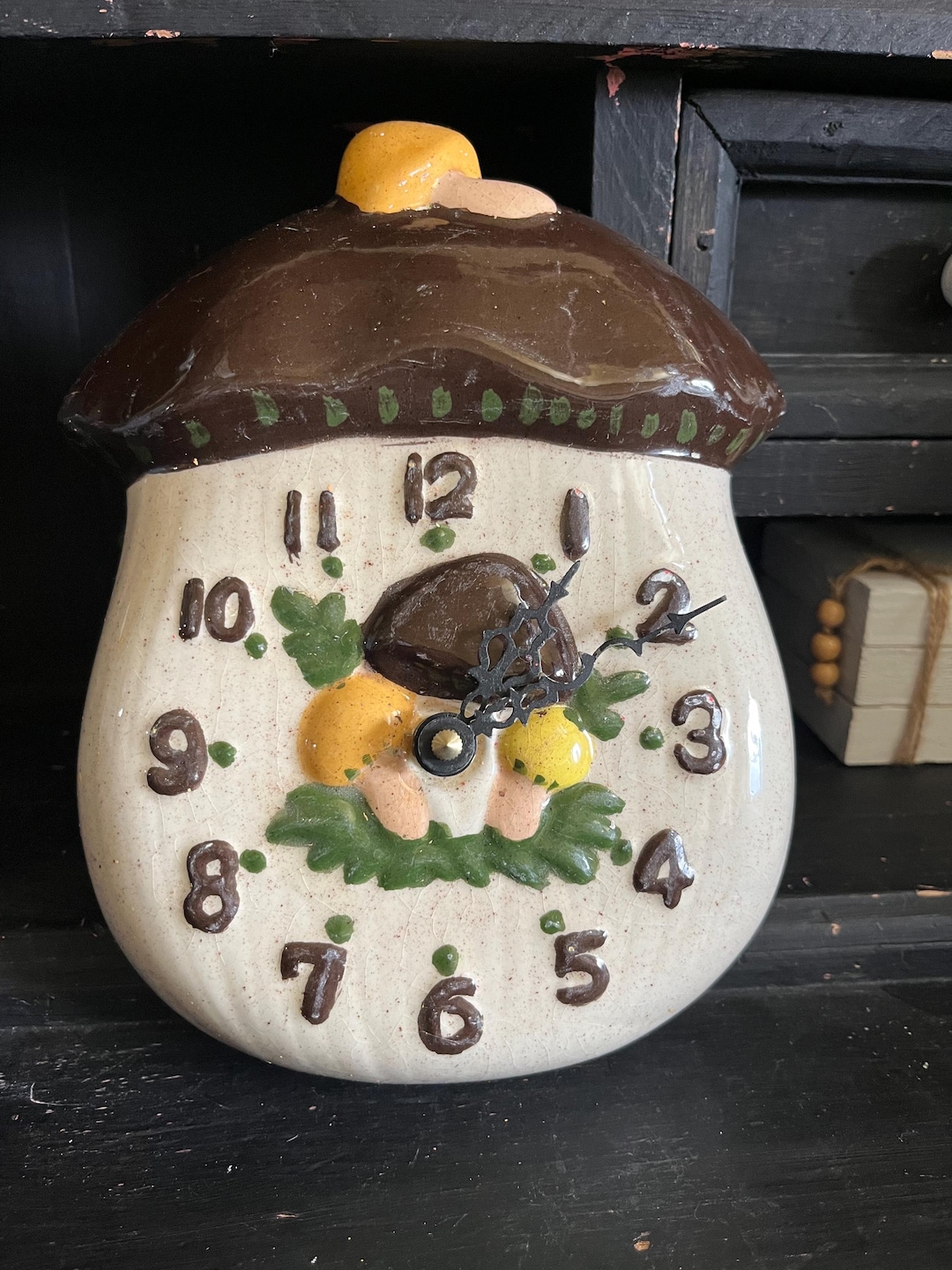 Vintage Mushroom Wall Clock Ceramic | Groovy Clock | Retro Decor ...