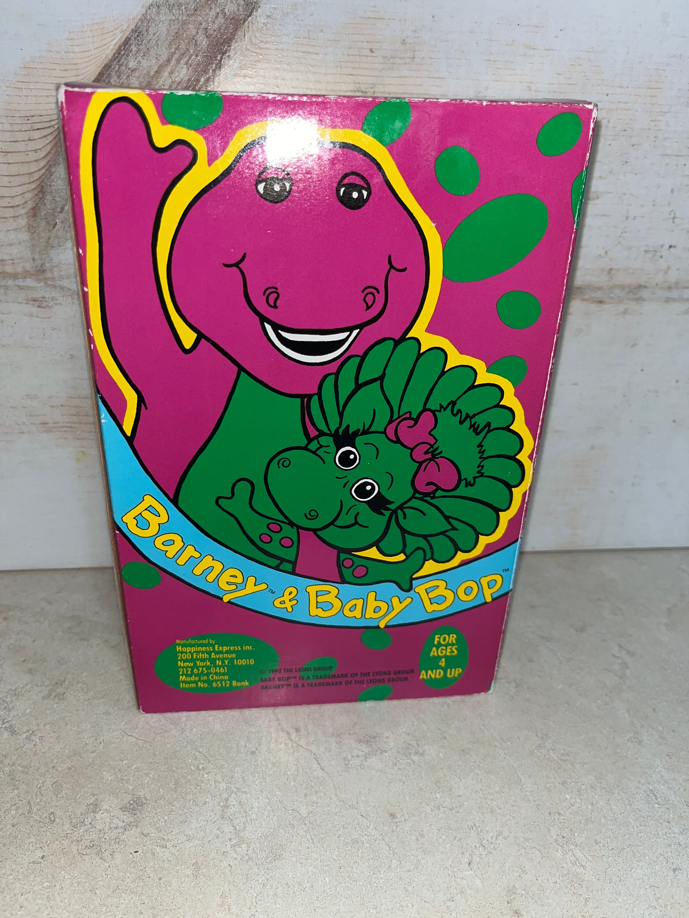 Nostalgic Retro Barney Toy - Baby Bop Savings Bank - PBS
