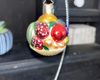 Vintage Cornucopia Inge Glas Christmas Ornament Hand Painted Blown