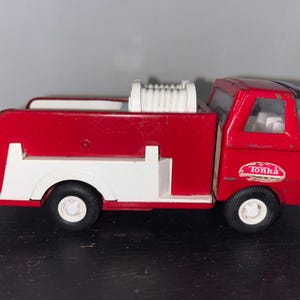 Vintage 1970’s pressed steel Tiny Tonka fire truck 6” | Red Truck | Push Pull Toy | Pretend Play | Firetruck | Rescue vehicle | Vehicle