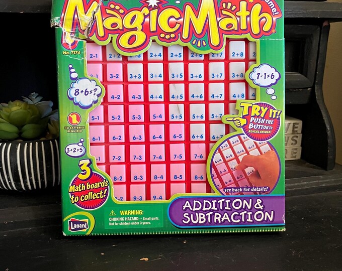 Vintage 1999 Magic Math Learning Game Board Press and See Numbers ...