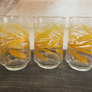 Vintage 1970’s Libbey Golden Wheat juice glasses | Set of three | Drinkware | Midcentury | Retro | Barware | Water glasses