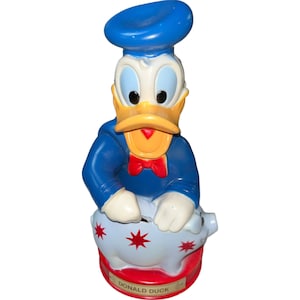 Donald Duck Piggy Bank - Vintage Plastic Money Bank Decor