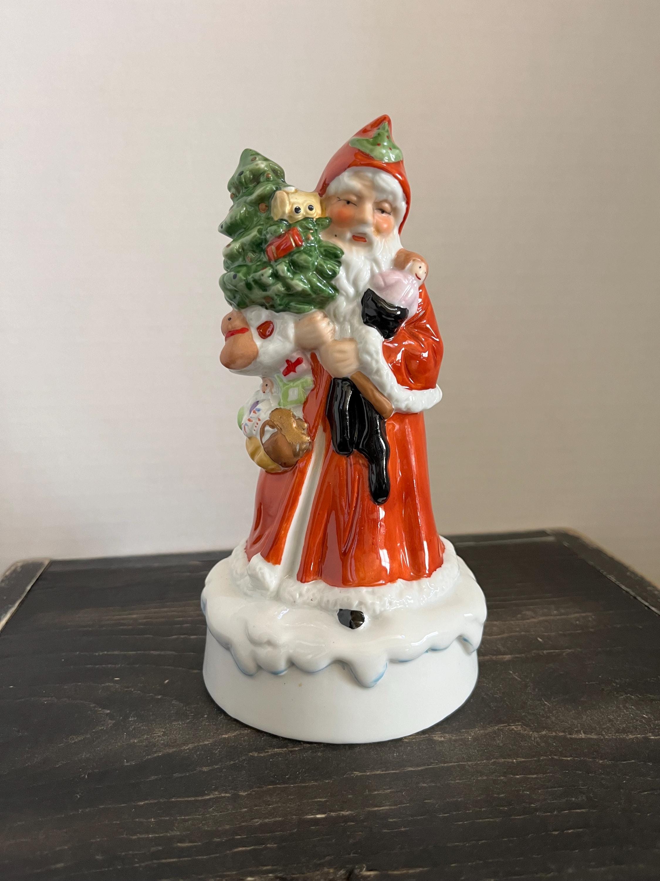 クリスマス サンタクロース オルゴールオブジェ 彫刻 陶器 カトリック